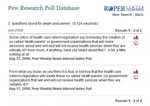 Pew Research death panel questions